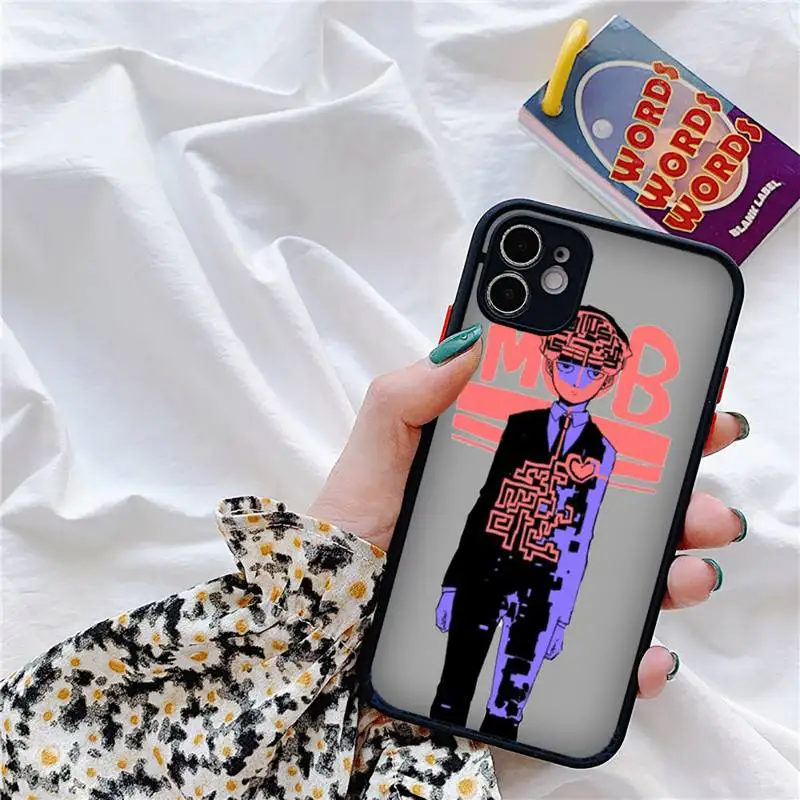 

Mob Psycho 100 anime Phone Case matte transparent For iphone 7 8 11 12 plus mini x xs xr pro max cover