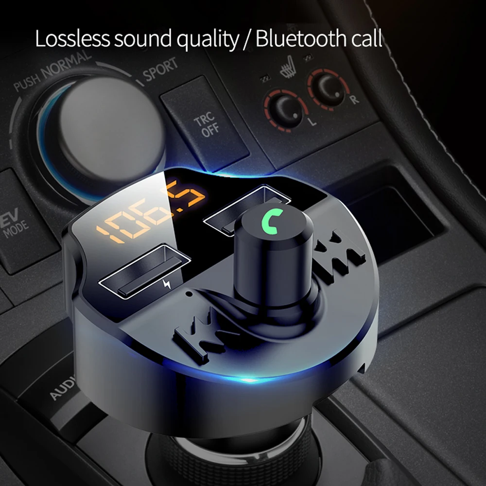 Fm передатчик модулятор Bluetooth 5 0 адаптер батарея напряжение автомобильный