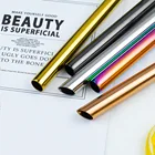 Трубочка для питья металлическая многоразовая, 12 мм, 304, с щеткой для очистки