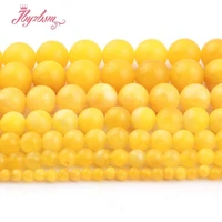 6 12mm round ball candy yellow jades beads smooth beads stone for women fashion necklace bracelets earring jewelry making 15