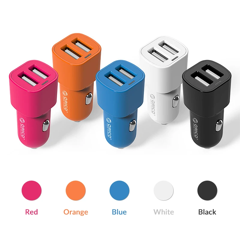 ORICO 2 порта мини зарядное устройство USB Автомобильное зарядное устройство 50 см зарядное устройство кабель данных 5V2. 4 5V1A Макс 17 Вт