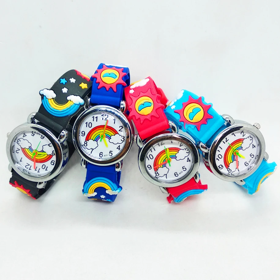 Цветные радужные детские часы для мальчиков и девочек кварцевые электронные
