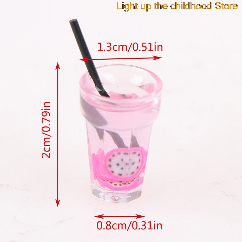 

1/12 Dollhouse Miniature Food Mini Resin Fruit Bottle Simulation Drinks Model Toys Fruit Drink Play Dollhouse Dolls Accessories