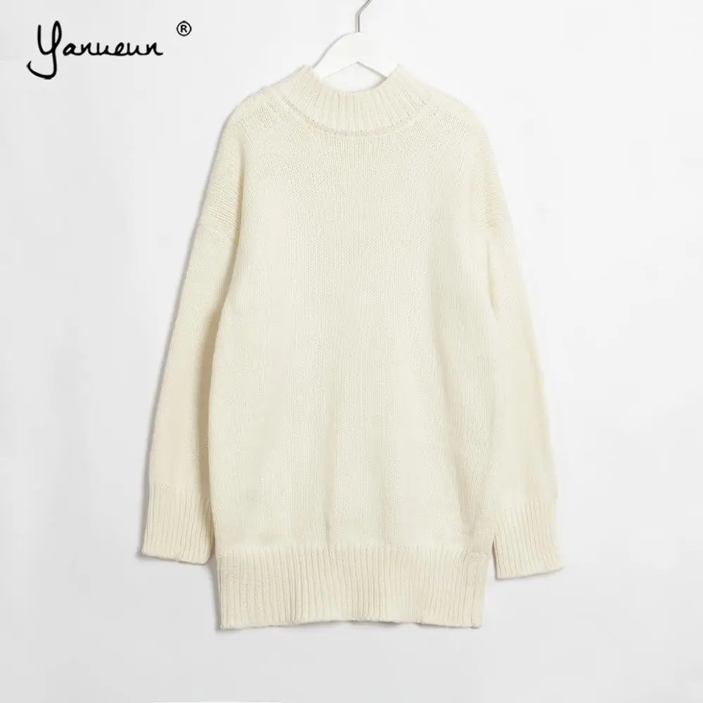 Yanueun Women Sweater Casual Thick Solid Turtleneck Female Knit Pullovers Long Sleeve Warm 2019 Autumn Winter | Женская одежда