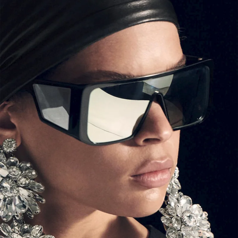 

Men Women Gradient Eyewear Square Large Frame Sun Glasses 2020 New Fashion Brand Unisex Mirror Sunglasses for Male/Female UV400