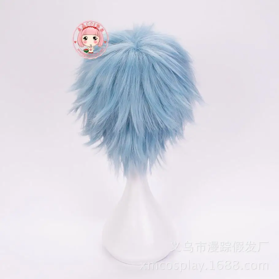 Anime My Hero Gym Boku No Hiro Tomura Shigaraki Short Wave Natural Blue Synthetic Cosplay Wig For Boy Party Costume |
