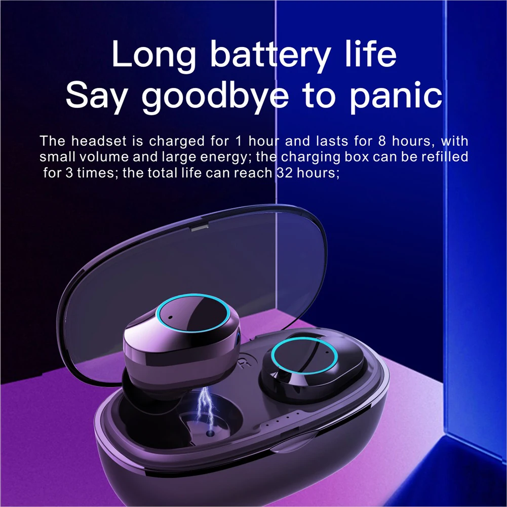 

Wireless Bluetooth-compatible Earphones In-ear Sports Lightweight Headphones with Charging Case for Outdoor Sporting Ornaments