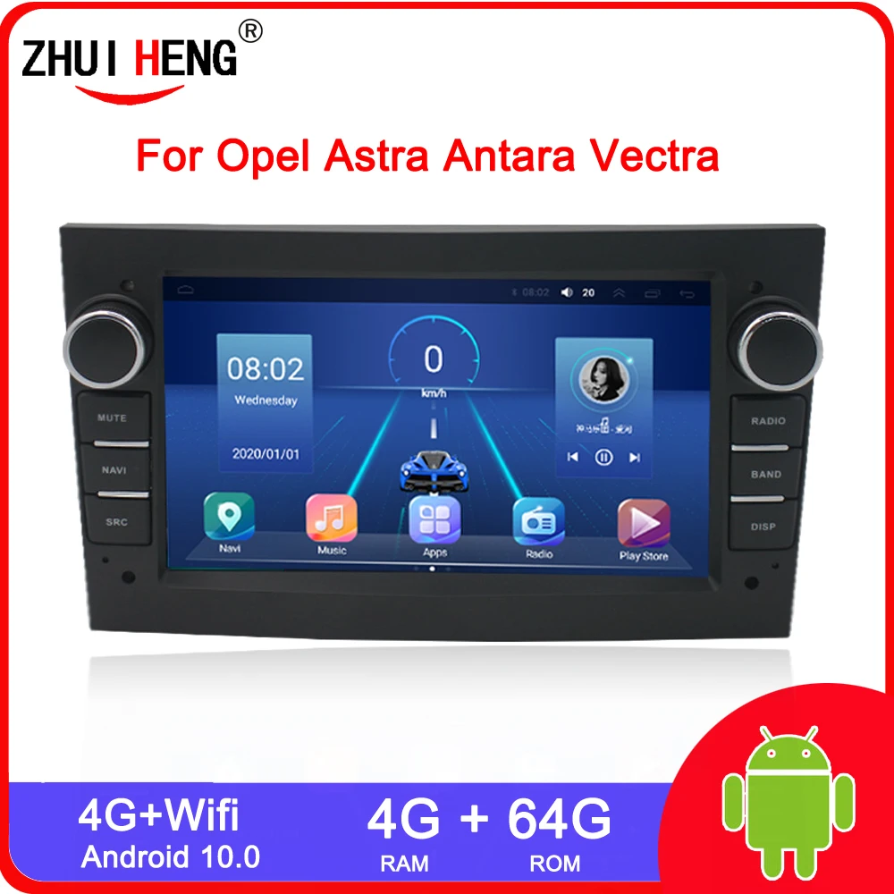 Автомагнитола 2 Din 4 + 64 ГБ Android 10 GPS для Opel Astra H J 2004 Vectra Vauxhall Antara Zafira Corsa|Автомобильные