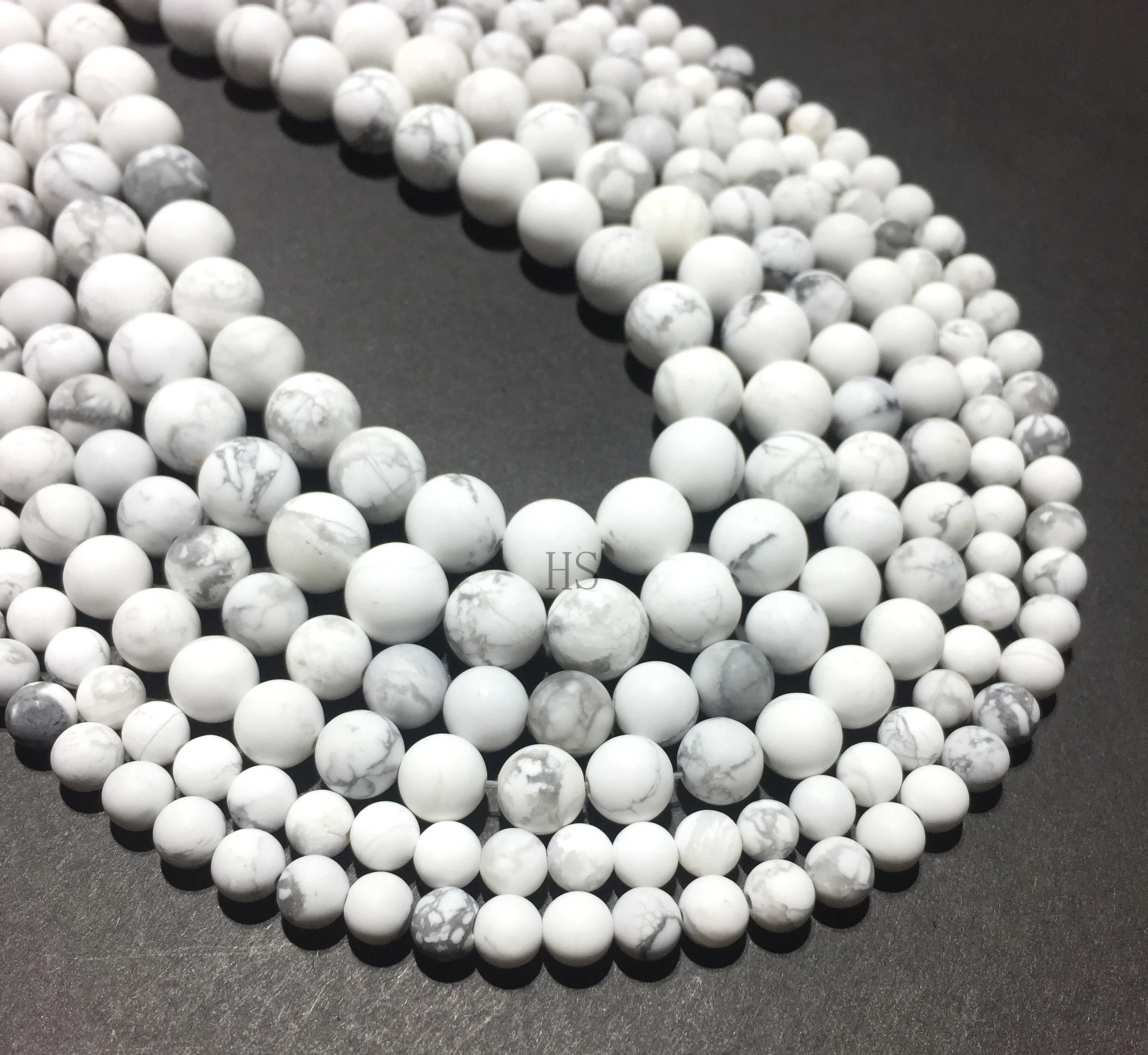Натуральный Матовый камень Howlite гладкие круглые бусины россыпью Энергия