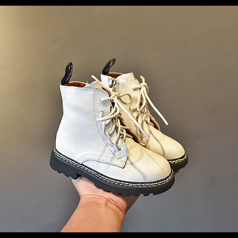 Осенние детские Ботинки Martin ботильоны для мальчиков кожаные ботинки маленьких