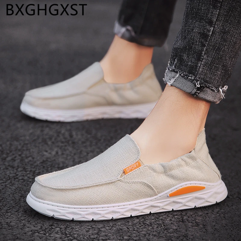 

Loafers Men Summer Shoes Breathable Fashion Canvas Shoes Men Brand Black Slip On Shoes Men 2021 Zapatillas Hombre Casual Tenis
