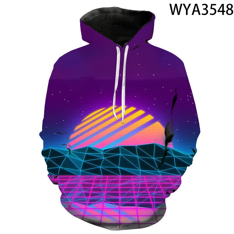 

Hoodies Men Women Children Vaporwave Sweatshirts 3D Printed Pullover Streetwear Casual Boy Girl Kids Cool Fashion Jacket