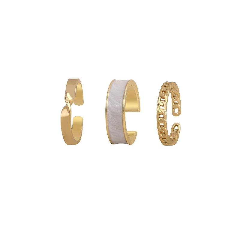 

Three-Piece Ring Set Female Fashion Cool Ins-Music of the Tide Special-Interest Design Retro Index Finger Japanese Style Mild