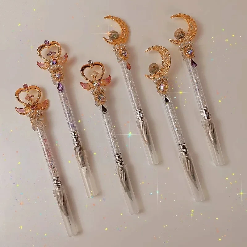 

Kawaii магический скипетр сломанный бриллиантовый художественный нож Экспресс разворачивание конверта Офисные ножницы для бумаги школьный к...