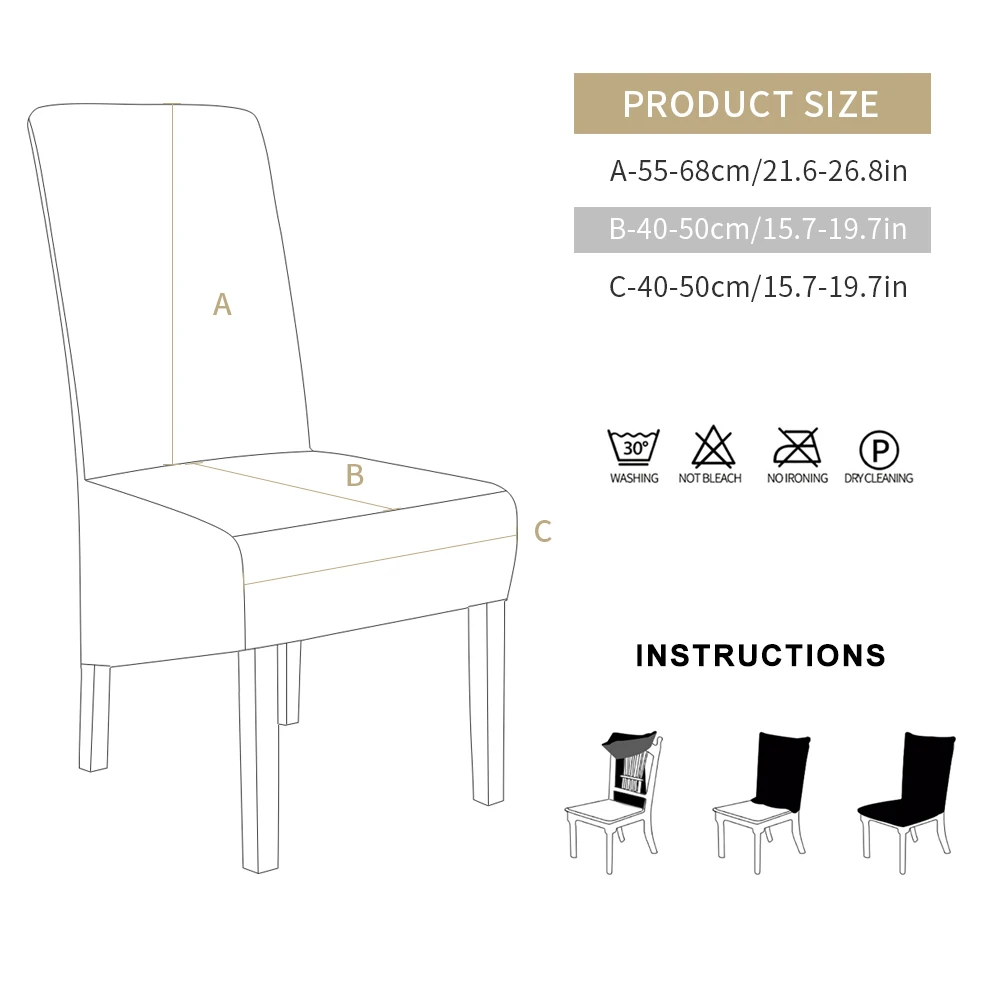 

Thick Chair Cover Plain Elastic Armchair Dust Guards Solid Color Thick Removable For Wedding Hotel Home Decorative 1/2/4/6 Piece