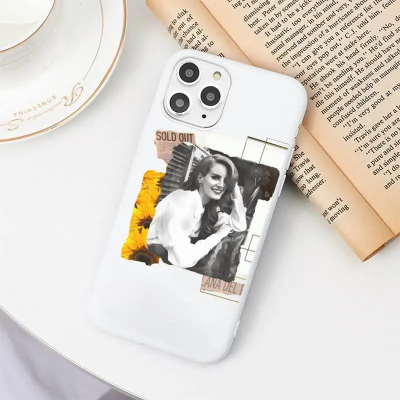 

Lana Del Rey Phone Case Candy Color White for iPhone 11 pro XS MAX 8 7 6 6S Plus X 5S SE 2020 XR