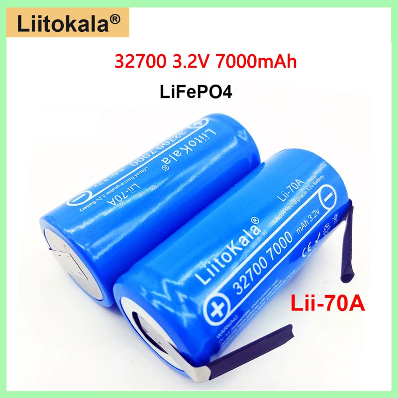 Аккумулятор LiitoKala Lii 70A высокой мощности 3 2 В 32700 7000 мА · ч 6500 LiFePO4 35 А 55 аккумулятор