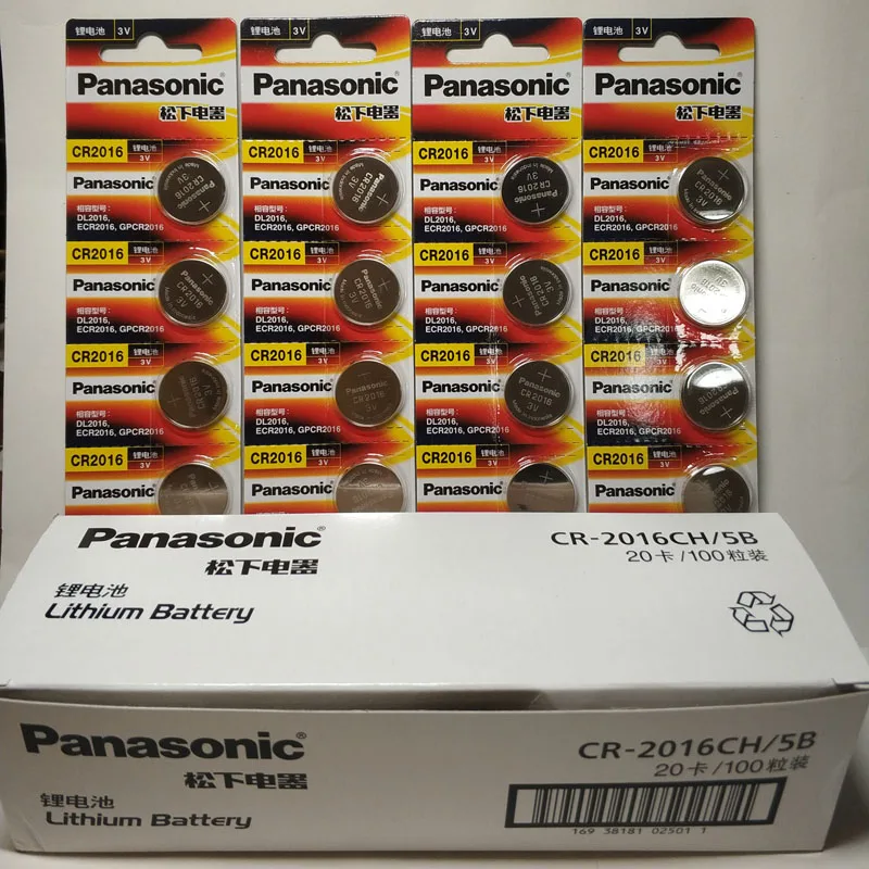 

100 шт., 100% оригинальные батарейки Panasonic cr2016, 3 в