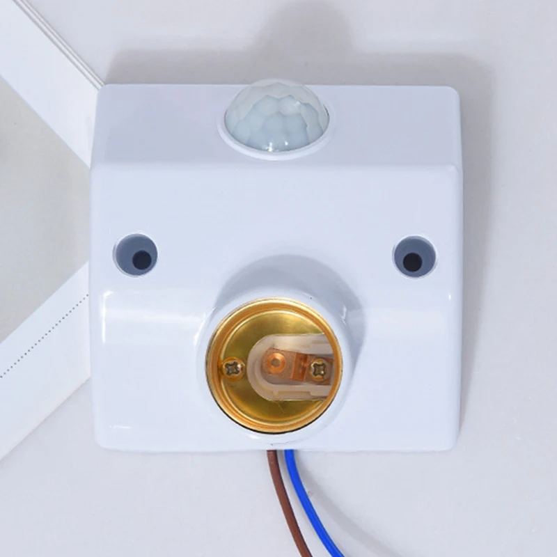 

1PC LED Bulb Holder Infrared Motion Sensor Lamp Socket Switch For Corridor Power Saving White For Bathroom E27