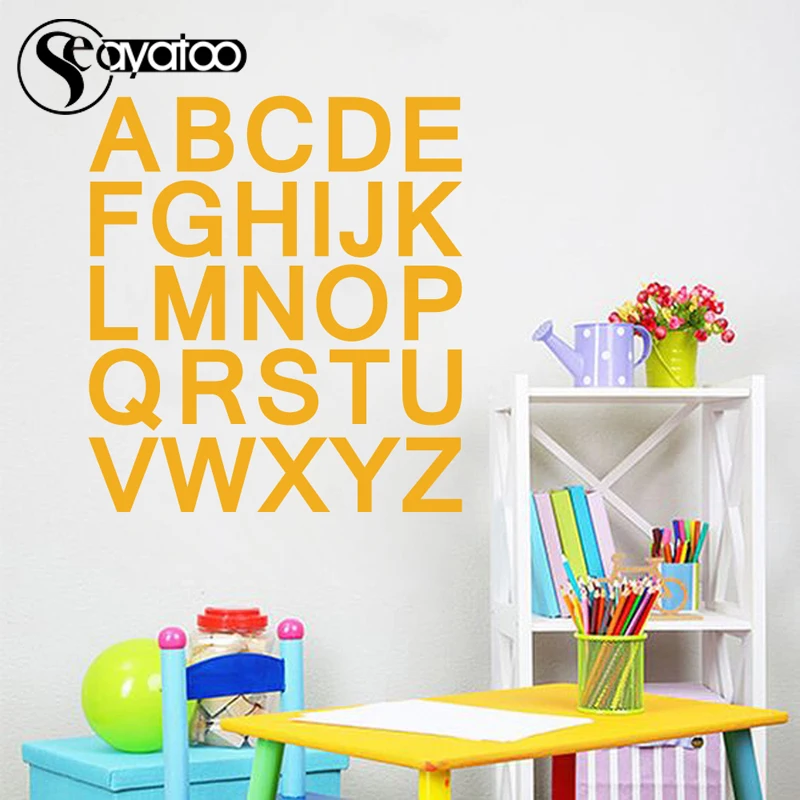 Виниловая наклейка на стену в виде английского алфавита 54x60 см|english alphabet|baby bedroomvinyl