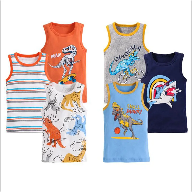 2-7Y Kids Underwear Cotton Boys Tanks Tops Baby Boy Summer Vest Camisole Children Solid Undershirt Sleeveless Vest