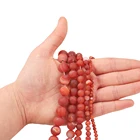 Бусины из матового Красного полосатый Сердолик натурального камня, 1 нитка, насыпью, цветные шарики для браслетов, сережек, ювелирных изделий
