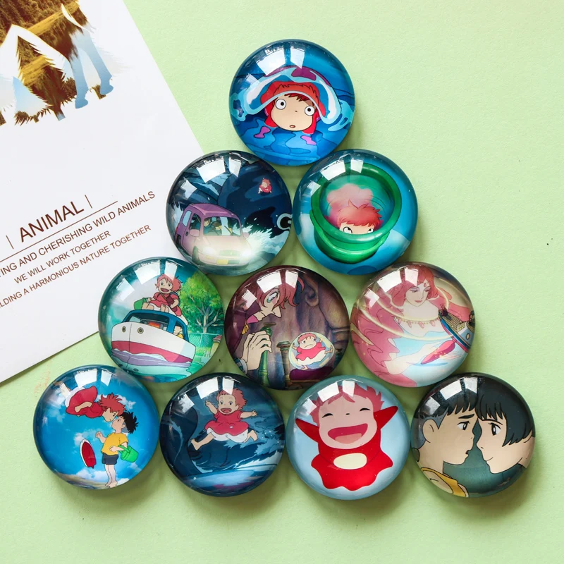 

Ponyo on the cliff anime action figure prefect quality figurine Ponyo glass fridge magnets Toys for children home decoration