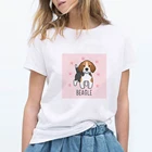 Женская футболка с принтом Beagle в виде животных и поп-арта, милая забавная уличная одежда большого размера в стиле Харадзюку, футболка в стиле хип-хоп, женская одежда