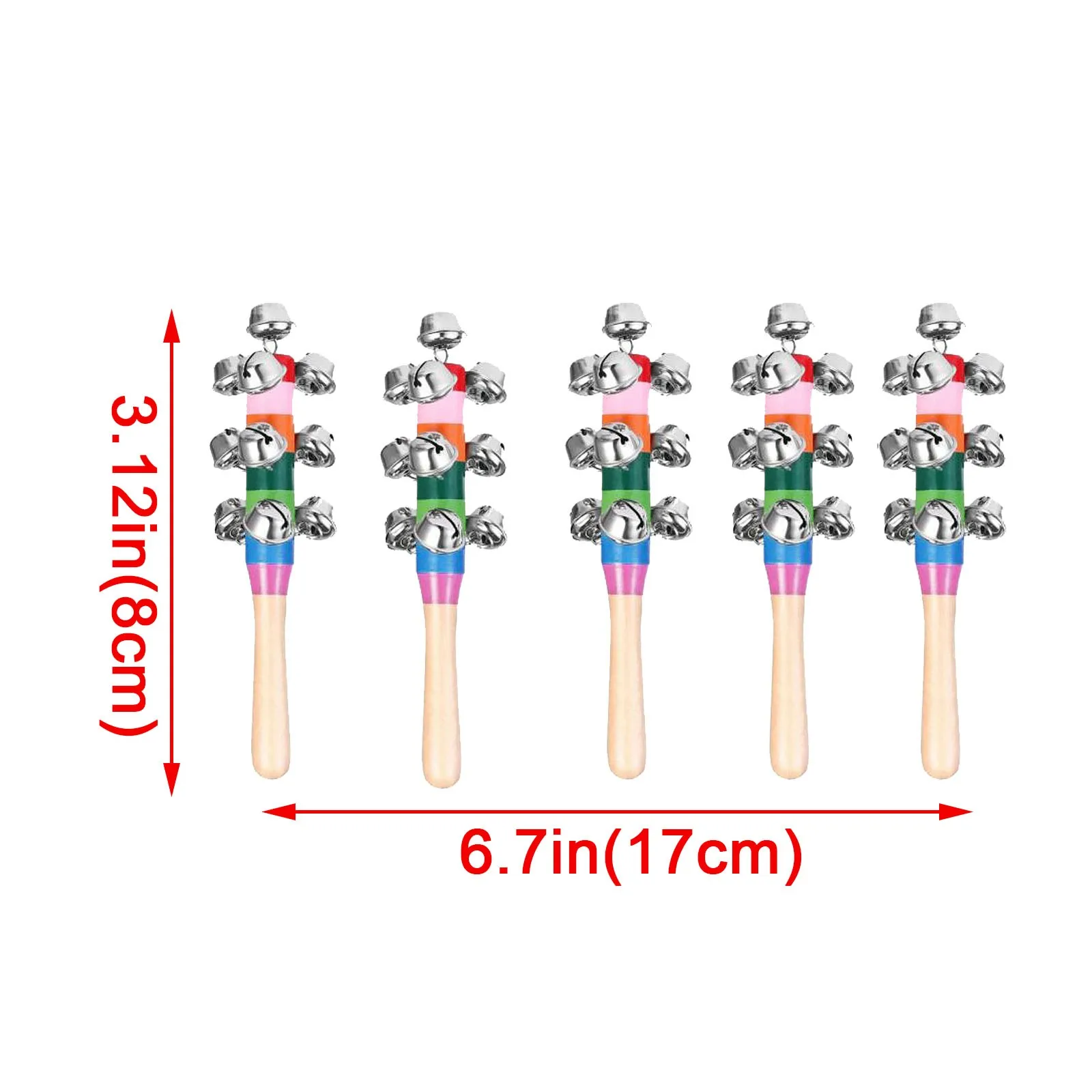 Игрушечный музыкальный инструмент 5 шт. красочные погремушки рождественский
