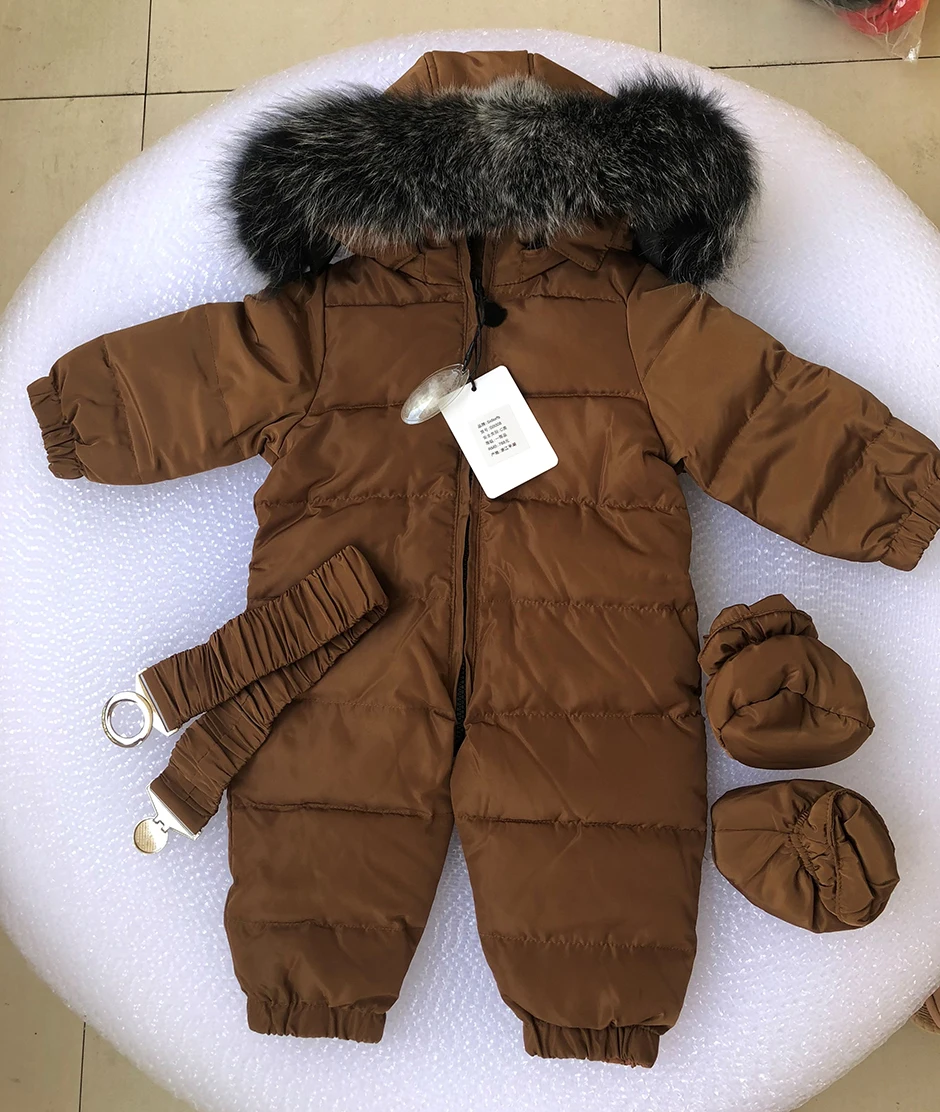 Dollplus/ г.; зимние теплые детские комбинезоны; Детский комбинезон на утином пуху; Комбинезоны для маленьких мальчиков и девочек; комбинезон с меховым капюшоном; одежда