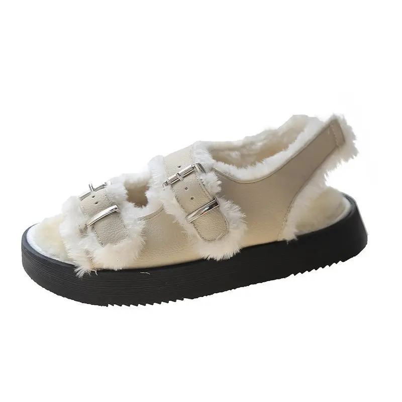 

Slides Women's Flat Sandals Female Warm Platform Shoes Woman 2021 Fashion Women Sandals Lady Designer Shoes Sandal Woman Solid