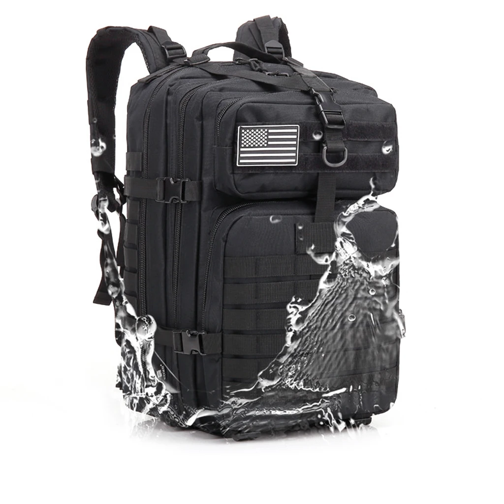 50L Outdoor Camping Bag Military Day Backpack Tactical Rucksack Brown Black Waterproof Backpack For Hiking Camping Traveling