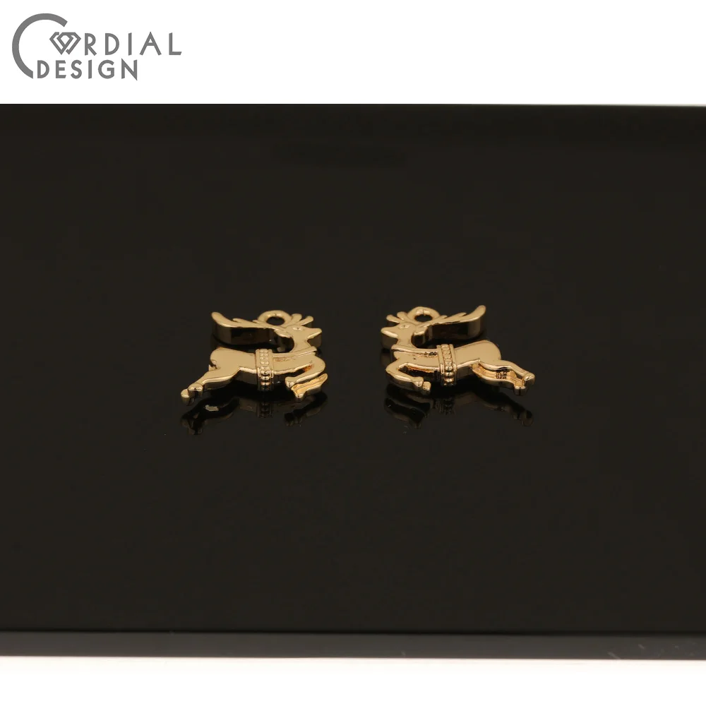 

Cordial Design 50Pcs 14*15MM Jewelry Accessories/Charms/Deer Shape/Genuine Gold Plating/Hand Made/DIY Making/Earring Findings