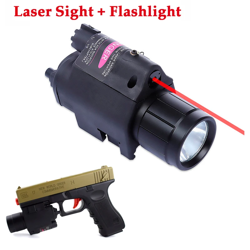 2 в 1 Тактический красный/зеленый лазерный прицел и светодиодный фонарь 20 мм