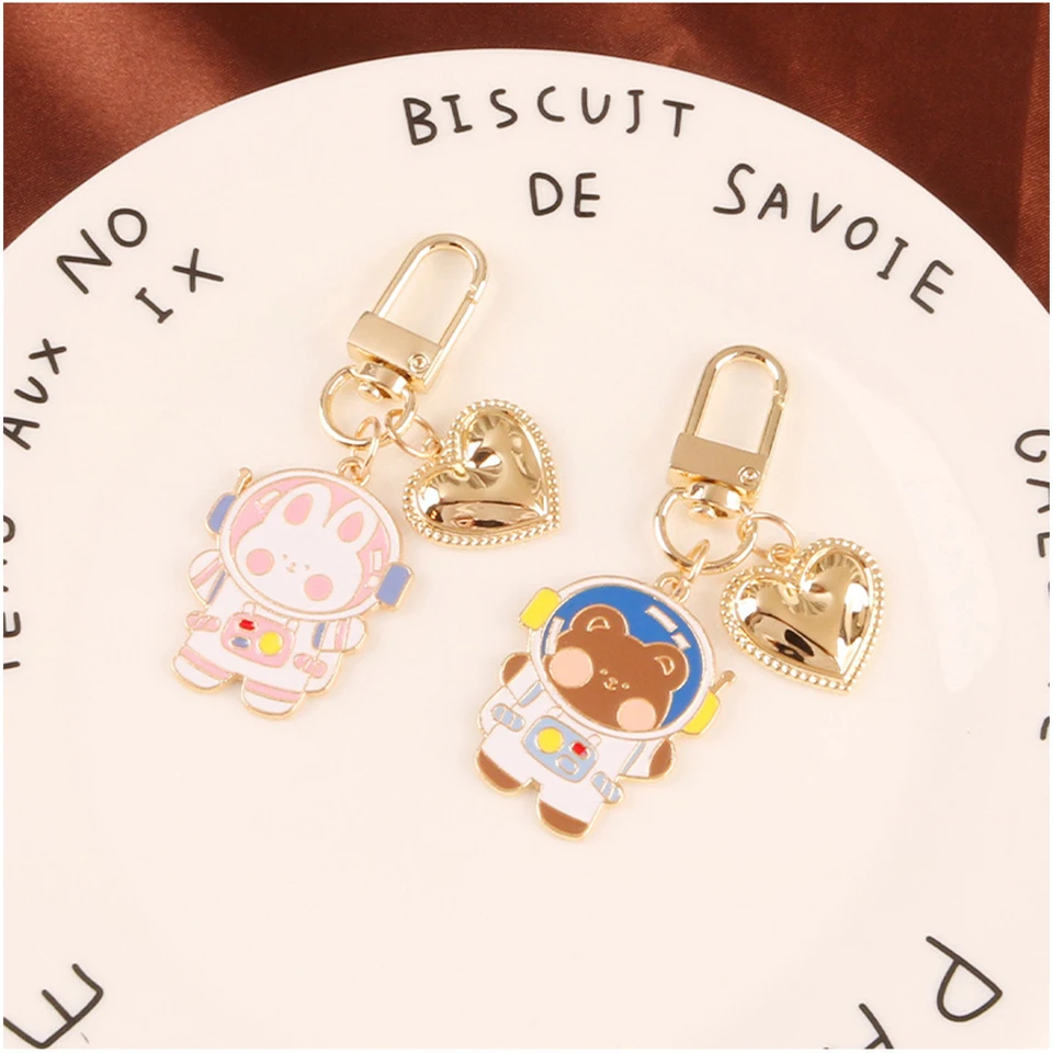 Симпатичный детский астронавт медведь раньше для женщин брелок держатель