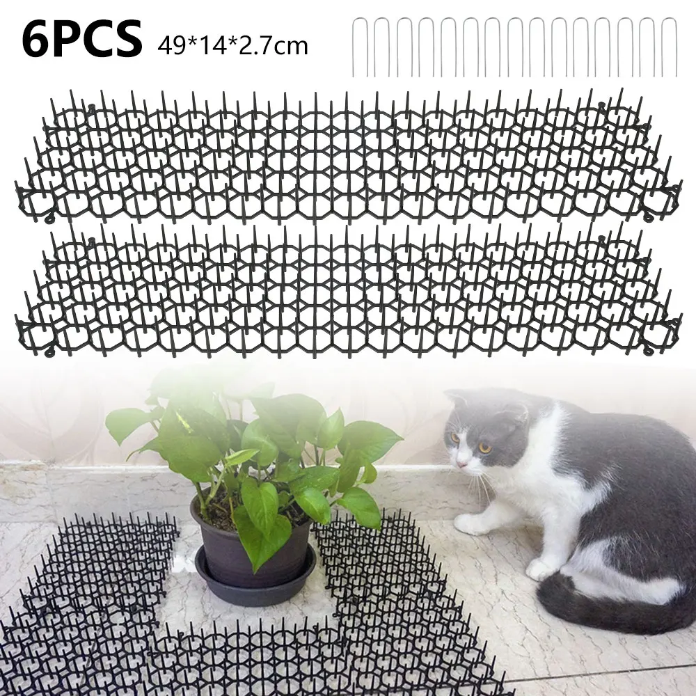 

6 шт сад кошка сетки доказательства коврик для пластиковой сетки коврик диких животных копания сдерживающим фактором при 15 U-гвозди копать ф...