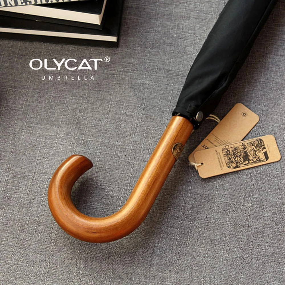 Зонт с длинной деревянной ручкой polycat 120 см защитой от УФ лучей в японском стиле