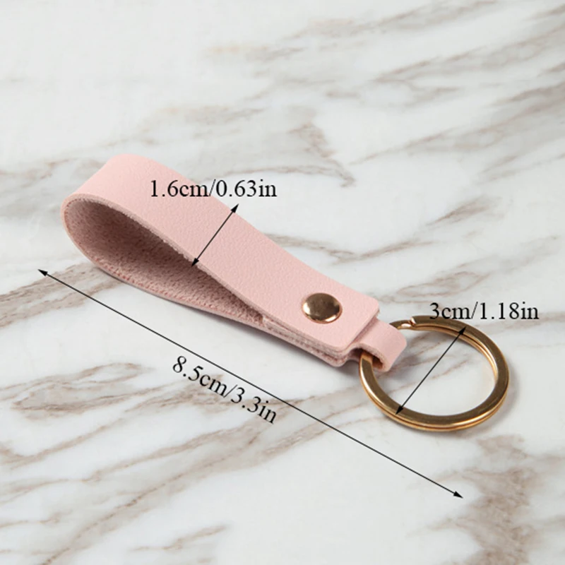 

Creative Key Rings Business Gift For Women Men Unisex Solid Color Car Auto Key Strap PU Leather Simple All-match Key Chains