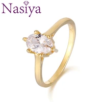 golden 925 ring 2019 top brand white zircon for women girls party rings high quality gemstone jewelry birthday gift accessories