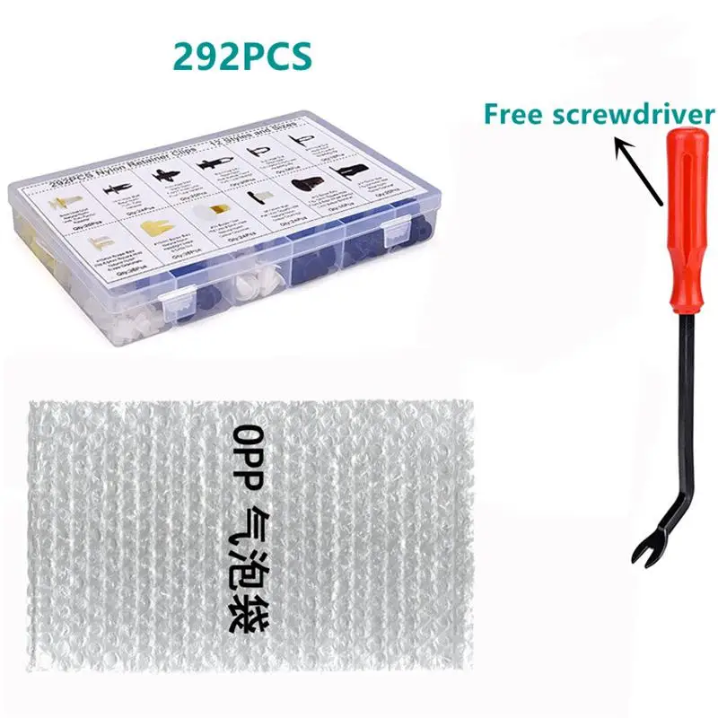 

292Pcs Car Fastener Clips For Mercedes BMW Toyota Honda Nissan Mazda Subaru Mitsubishi Bumper Plastic Fasteners