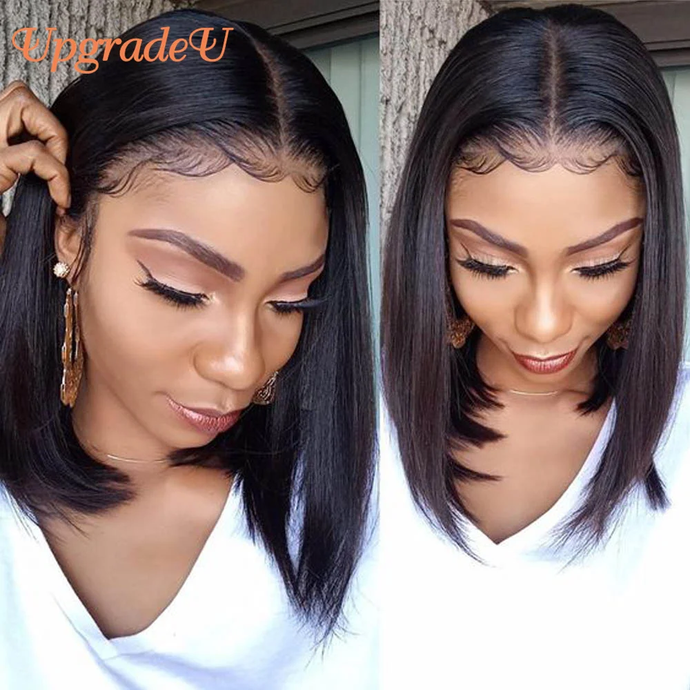 Short Bob Straight Lace Wig 180 Density 13X1 Pixie Cut Lace Front Human Hair Wigs For Black Women Remy Bob Lace Front Wig