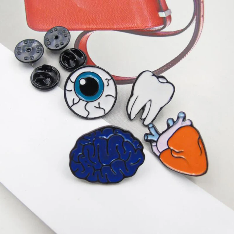 YS002 индивидуальность цвет тела масло органная брошь большие глаза зубы булавки