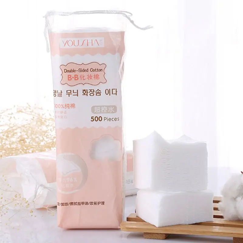 

500Pcs/Bag Facial Thin Non-Woven Makeup Cotton Pads Nail Polish Remover Tissues