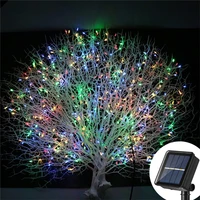 outdoor solar string lights waterproof solar powered 8 modes copper wire firecracker garland fairy lights for xmas holiday patio