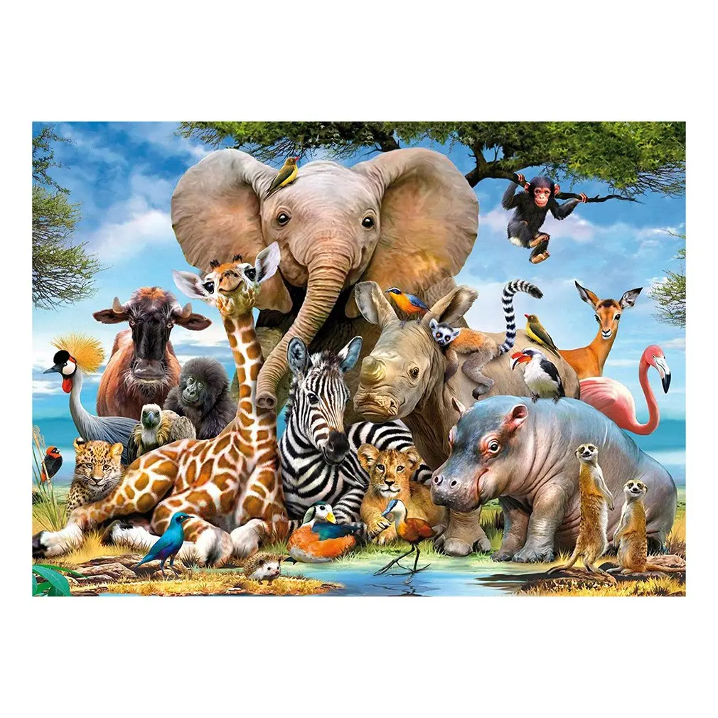 

1000 PCS Jigsaw Puzzles - Animal World, Educational Intellectual Decompressing Fun Game for Kids Adults