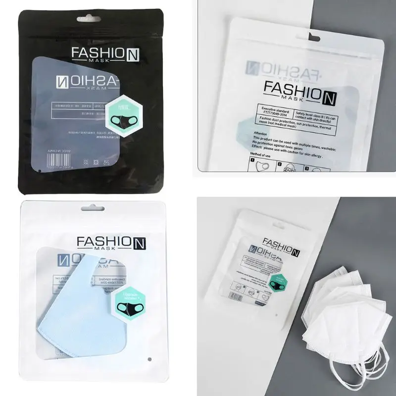 

100Pcs Antibacterial Waterproof Mouth Mask Packing Bag Resealable Plastic Storage Bags Mask Wrappings Zipper Lock Pouch