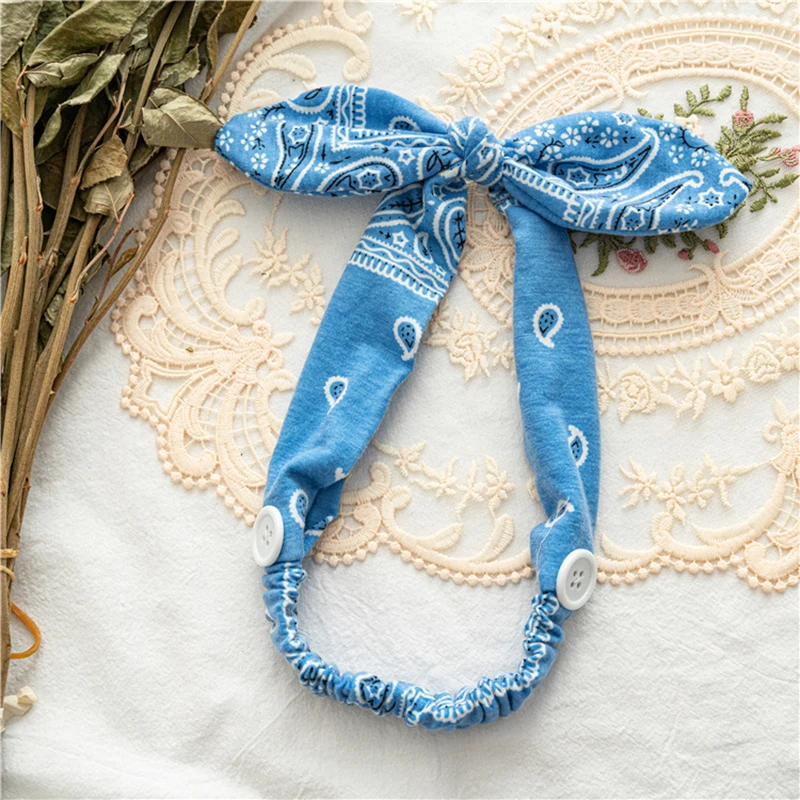 

Girls Cross Turban Bandage Hair Bands Headwrap mask holder Headwear Sweet Hair Bands Print Headbands Retro Hair Accessories