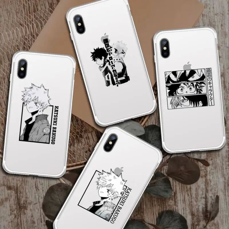 

Hawks Coat Anime My Hero Academia Phone Case Transparent for iPhone 6 7 8 11 12 s mini pro X XS XR MAX Plus