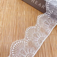 15yards embroidered flower lace trim ivory white mesh net diy dress skrit sewing craft 2021 new v2681