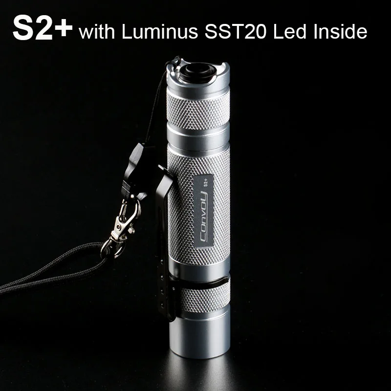 

Silver Flashlight Convoy S2 Plus with SST20 Led Linterna 18650 Flash Torch Camping Fishing Lantern Tent Lighting Bike Light